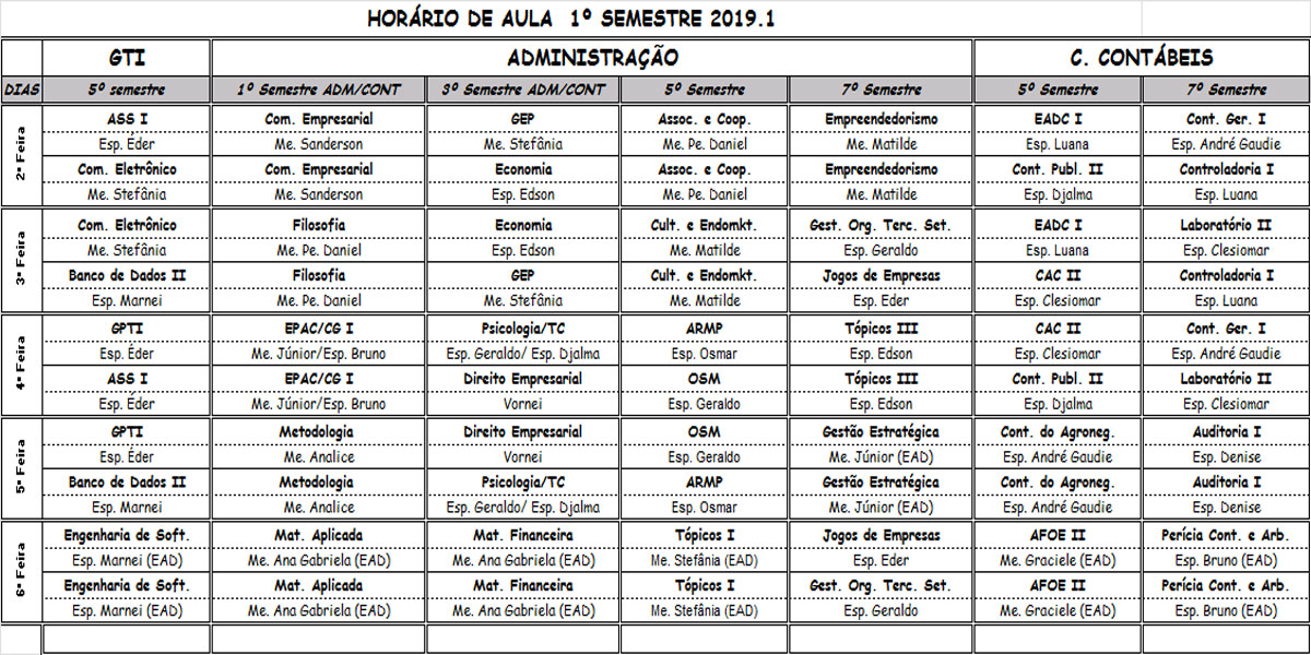 Horario aulas 2019 novo